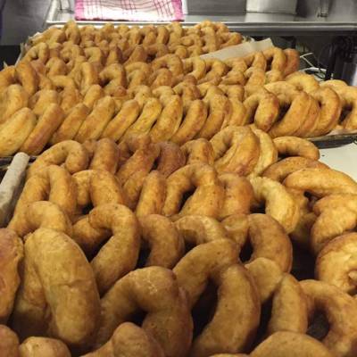 Fresh Donuts Being Made